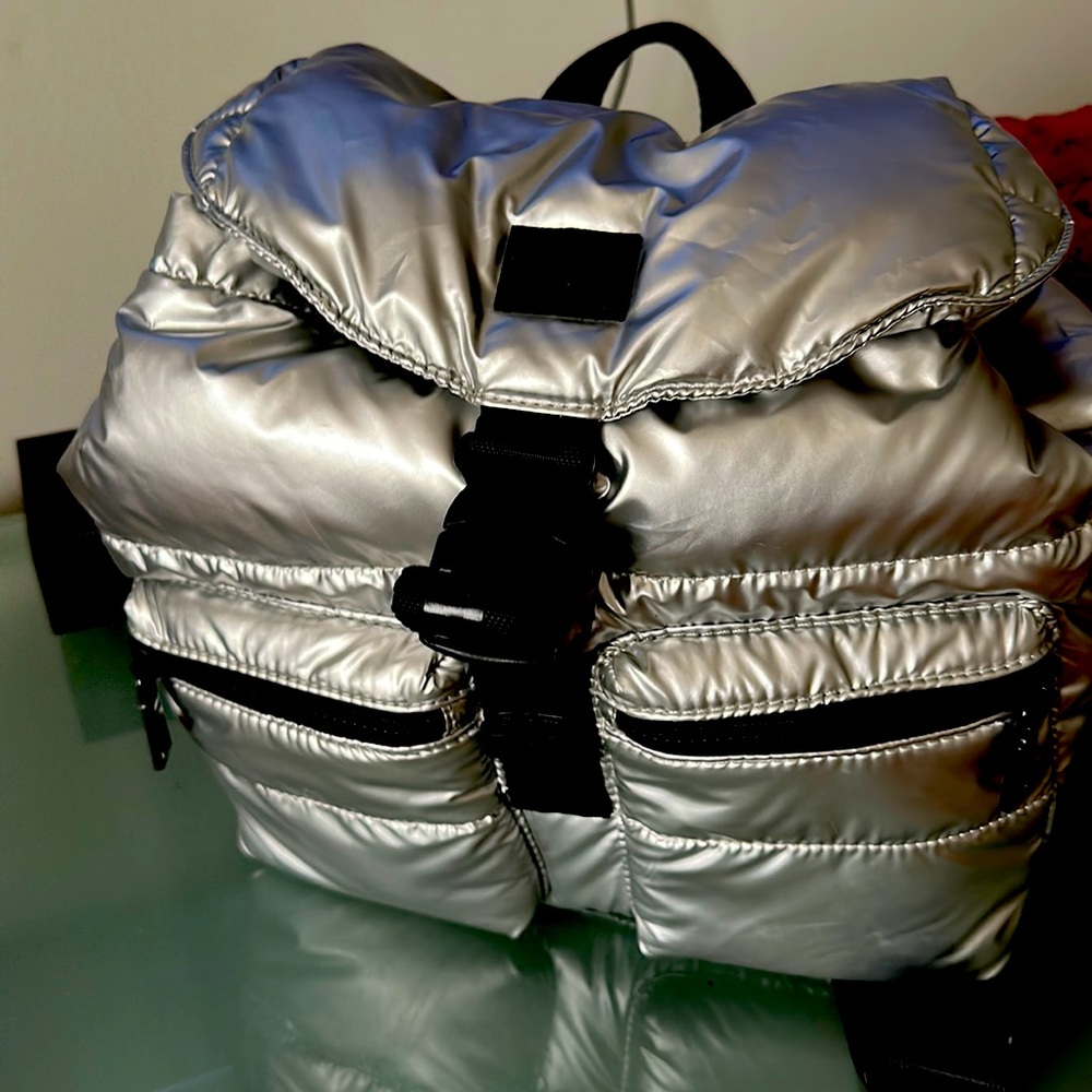 DKNY silver map sack